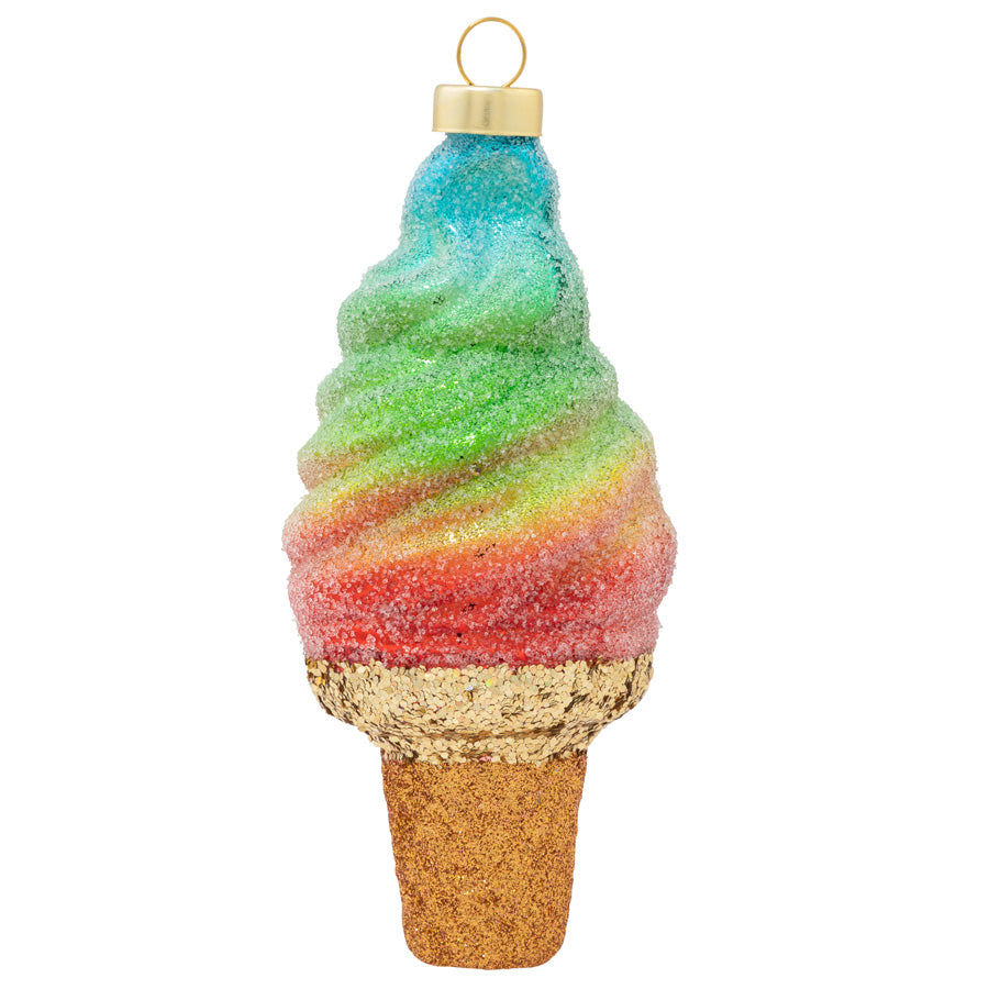 Rainbow Swirl Ice Cream Cone