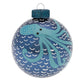 Our painted octopus on a blue glass round adds a lively nautical feel to your Christmas tree.